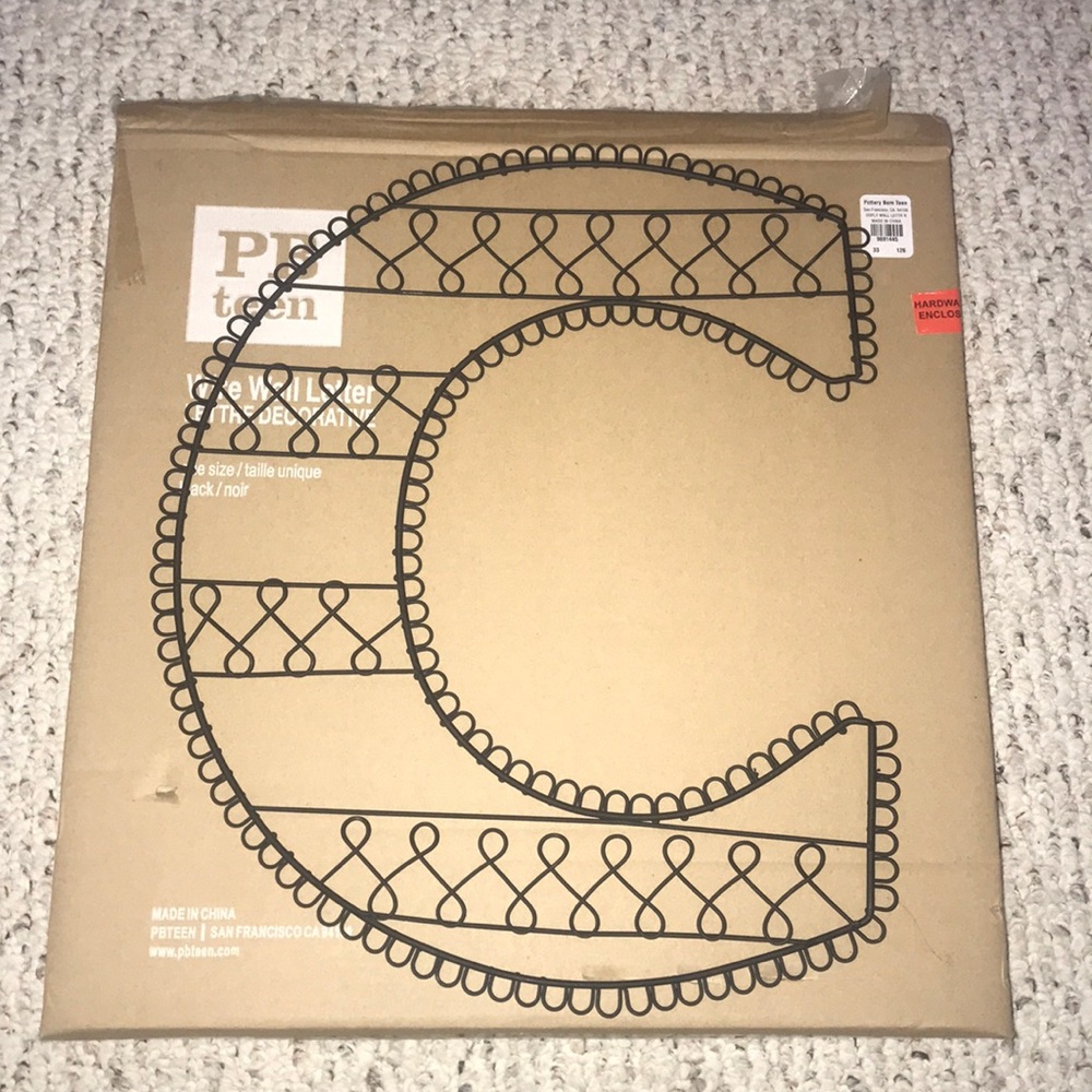 PB Teen Wire Wall Letter “C”